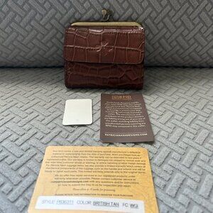 Patricia Nash Astor Croco Embossed Leather Wallet BRITISH TAN New